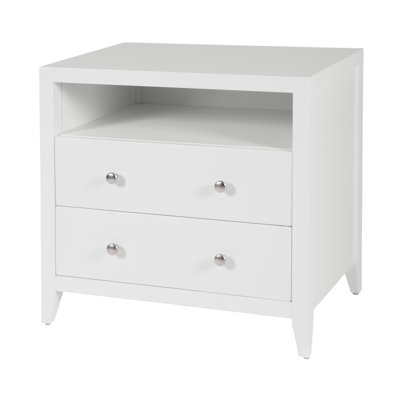Pettitt 28 in. W Rectangular Wood 2 Drawer Nightstand, White