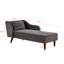 Chaise longue grise en velours gris avec revêtement doux et structure en bois massif-1818640666