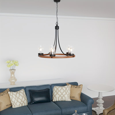 5 Lights Wagon Wheel Chandelier
