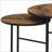Oblis Vintage Oak Finish Nesting Table Set With Metal Tri-Pod Legs And Caster Wheels For Easy Mobility
