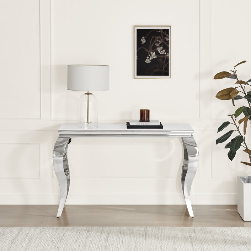Weissport 120cm Glass Top Console Table