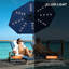 Parasol solaire 9 pi avec 32 lumières DEL pour piscine, terrasse, jardin et jardin 9 pi