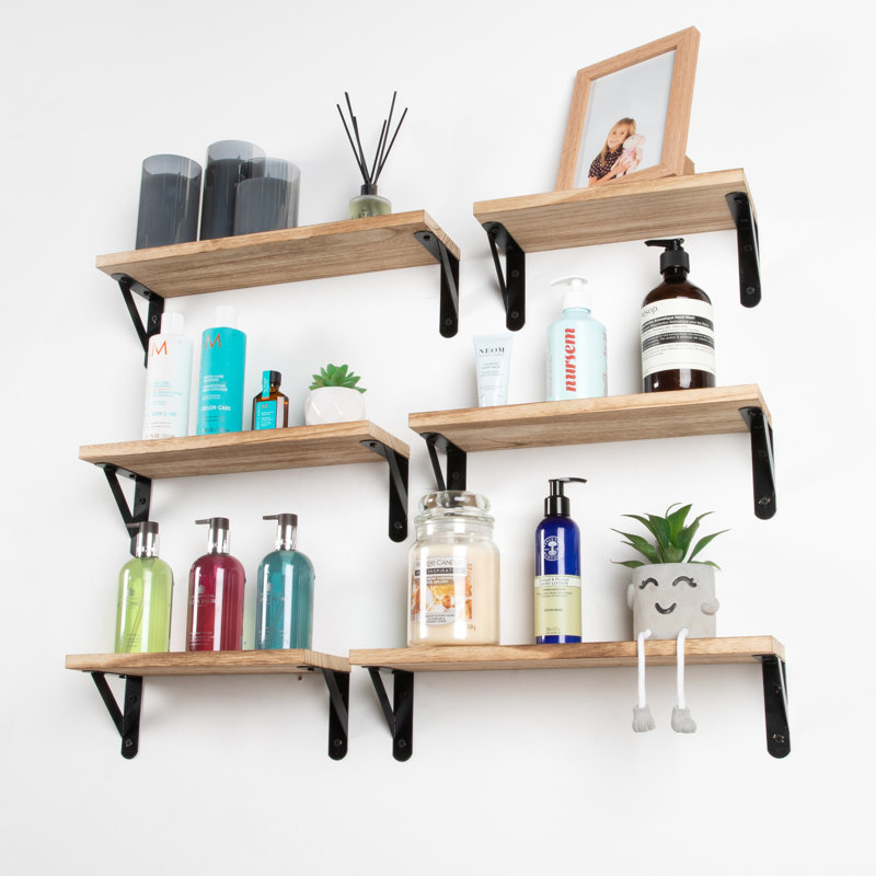 Aighleigh 6 Piece Wood Bracket Shelf