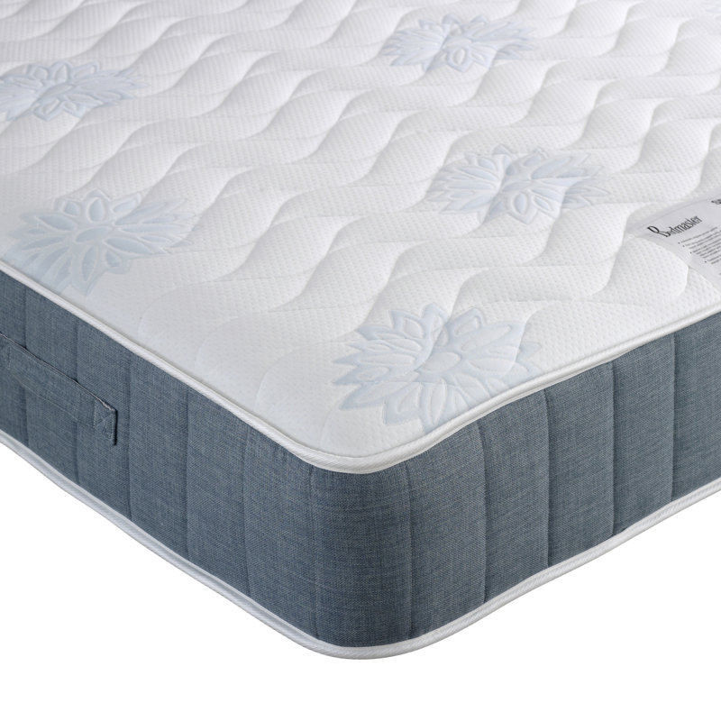 Marble Upholstered UK King - DE 150 X 200 Cm Divan Bed with Mattress, Small Single (2'6), Non Storage, Beige