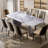 Rectangular Marble & Sintered Stone Dining Table with Double Pedestals-44161493
