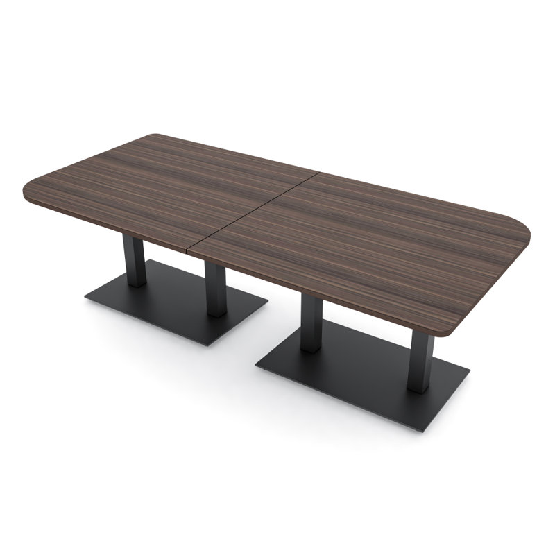 Table de conférence Ogren Duo, L 96 po x l 48 po, Eucalyptus naturel, Noir mat