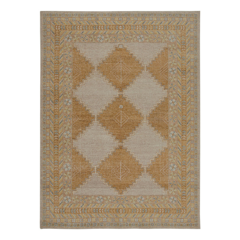 Distressed Homage Hand Knotted Wool Animal Print Area Rug, Rectangle 5' x 7'