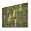 «Whispering Bamboo», motifs géométriques - Art mural en bois de bambou sur bois de pin naturel-555743486