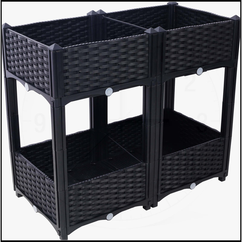 Planter Raised Beds - Elevated Planter Garden Box, Black