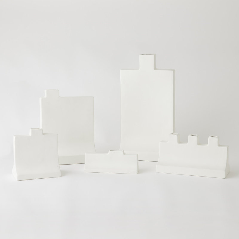 Icon Wide Vase-Matte White-Sm