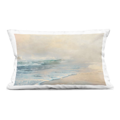 Abstract Rippling Waves Decorative Printed Throw Pillow, design by Lera