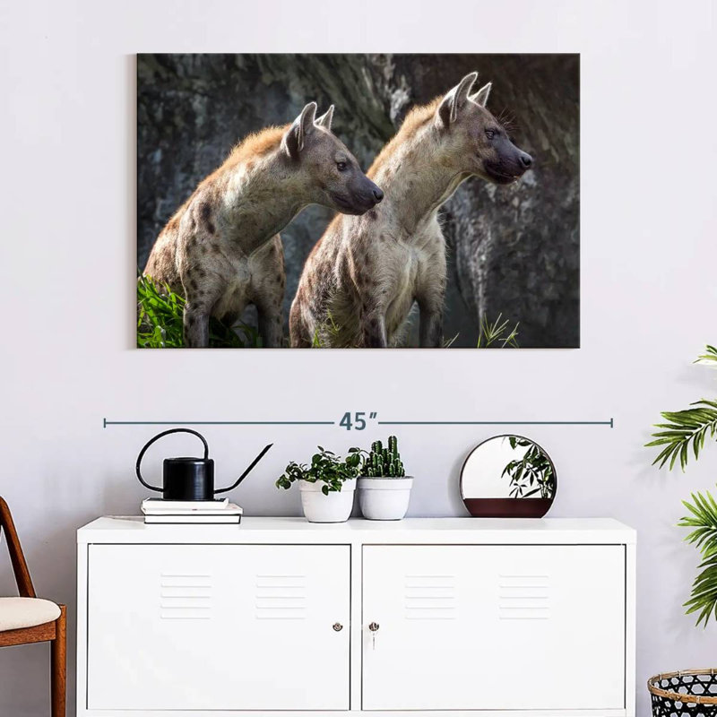 Hyenas On Alert, 26" H x 39" W