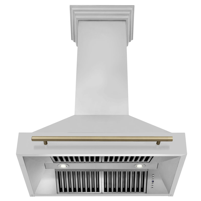 36" Autograph Edition 700 CFM Ducted Wall Mount Range Hood, Stainless Steel/Champagne Bronze