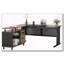 Bureau de direction en L avec tiroir classeur et tablettes-900318075
