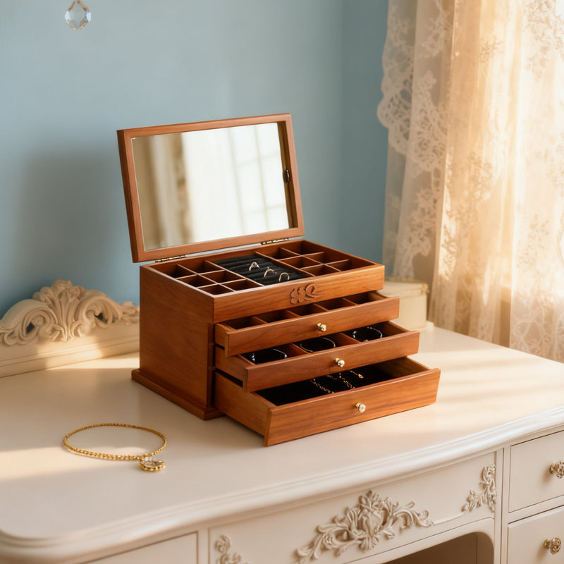 Boîte à bijoux en bois +