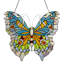 Panneau de vitrail à vitrail papillon 20,5 po H Tiffany