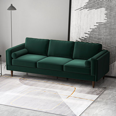 Audrei 86'' Velvet Square Arm Sofa