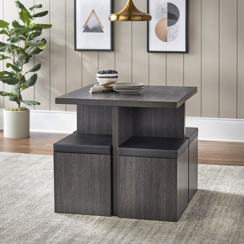 Badillo 4 - Person Trestle Dining Set, Dark Gray