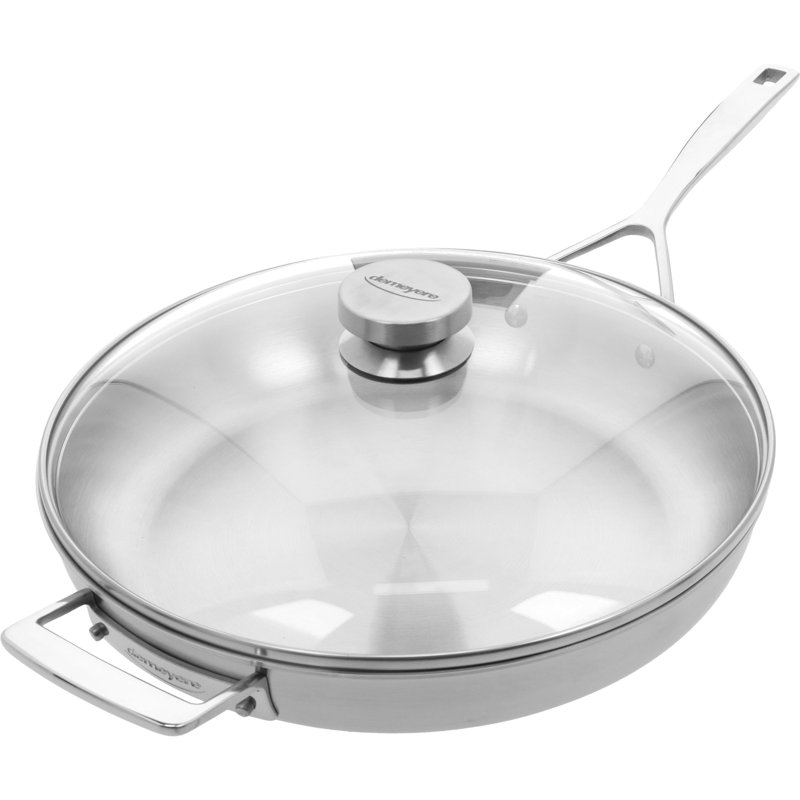 Demeyere Essential 5-ply 12.5-inch Stainless Steel Fry Pan with Lid - Thumbnail 5