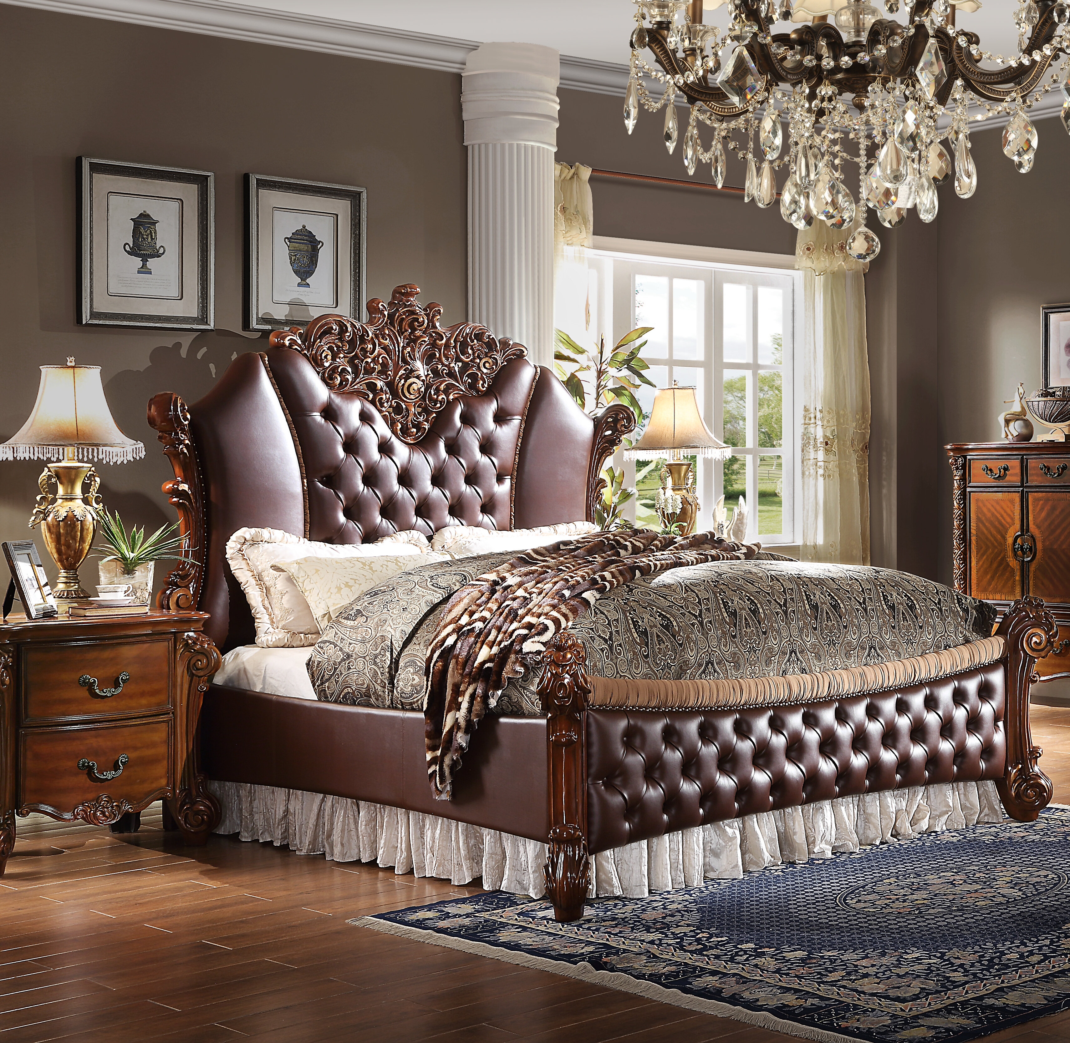 Astoria Grand Arine Button Tufted Upholstered Bed in Cherry - Wayfair ...