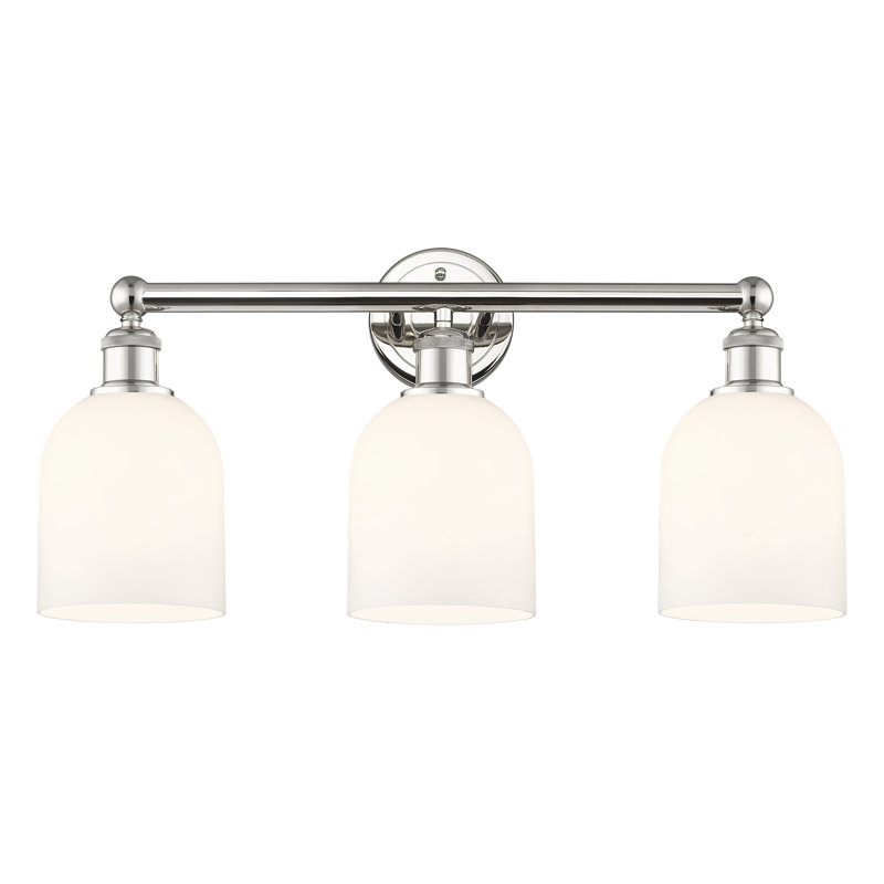Allysson 3 - Light Dimmable Vanity Light, Glossy White, Polished Nickel