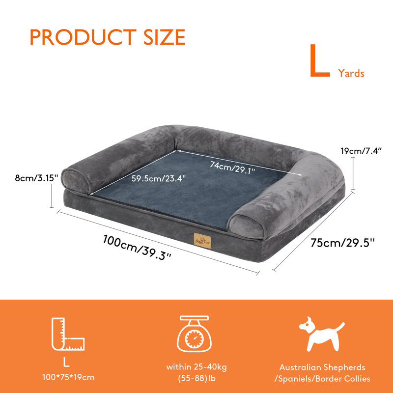 Hundebett Dog Beds Bolster Cushion, 19cm H x 100cm W x 75cm D