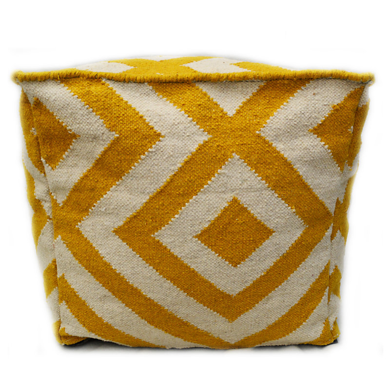 Luisa 50cm Wide Square Geometric Pouf Ottoman