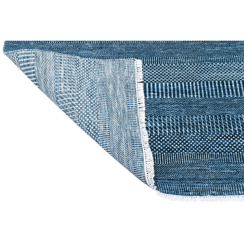 Wool Area Rug in Blue, Rectangle 12' x 16'7"