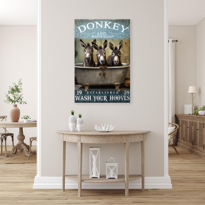 «Jacobsohn Donkey Bath Soap 1», impression sur toile, H 14 po x l 11 po x P 1,25 po