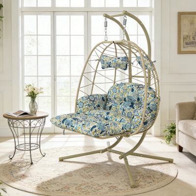 2 Person Hanging Egg Chair with Stand