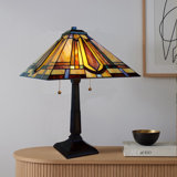 Fine Art Lighting Stained Glass Mission Style 23" Table Lamp