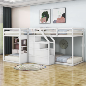 Harriet Bee Eliany Kids Twin Over Twin Bunk Bed & Reviews | Wayfair