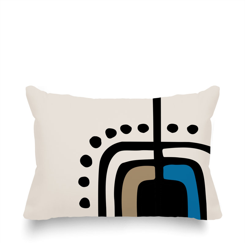 Coussin lombaire réversible intérieur / extérieur Sofi Minimalist, H 14 po x l 20 po, Turquoise