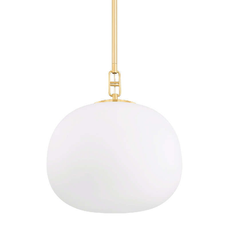 Luminaire suspendu sphère 1 lumière Ingels, Laiton vieilli, H 21,5 po x l 16 po x P 16 po