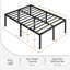19'H Metal Platform Bed Frame with Non-slip Mattress Foundation-1396020617