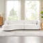 Ensemble de 2 pièces de canapé de salon de luxe de style moderne recouvert de tissu courbé avec méridienne, canapé modulaire faisant face à la gauche