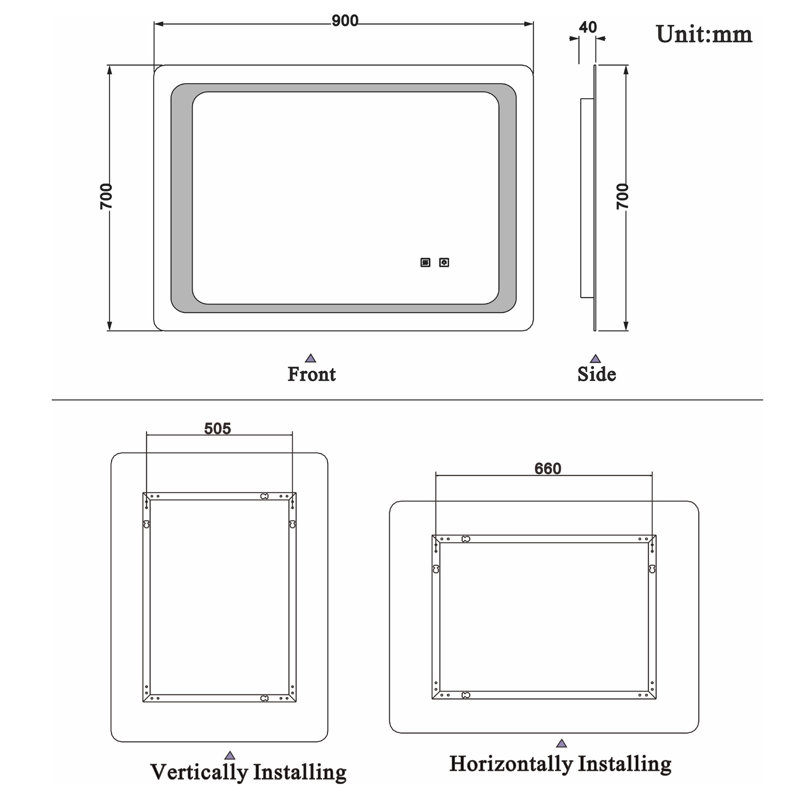 Owlswick Rectangle Mirror, 177.8 cm H x 228.6 cm W