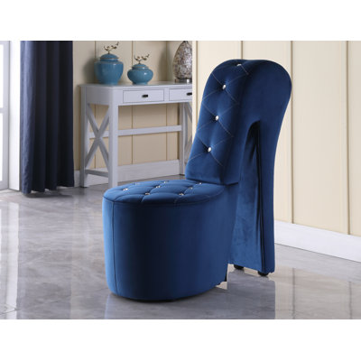 Steller High Heel Shoe Accent Chair (Blue Velvet) 