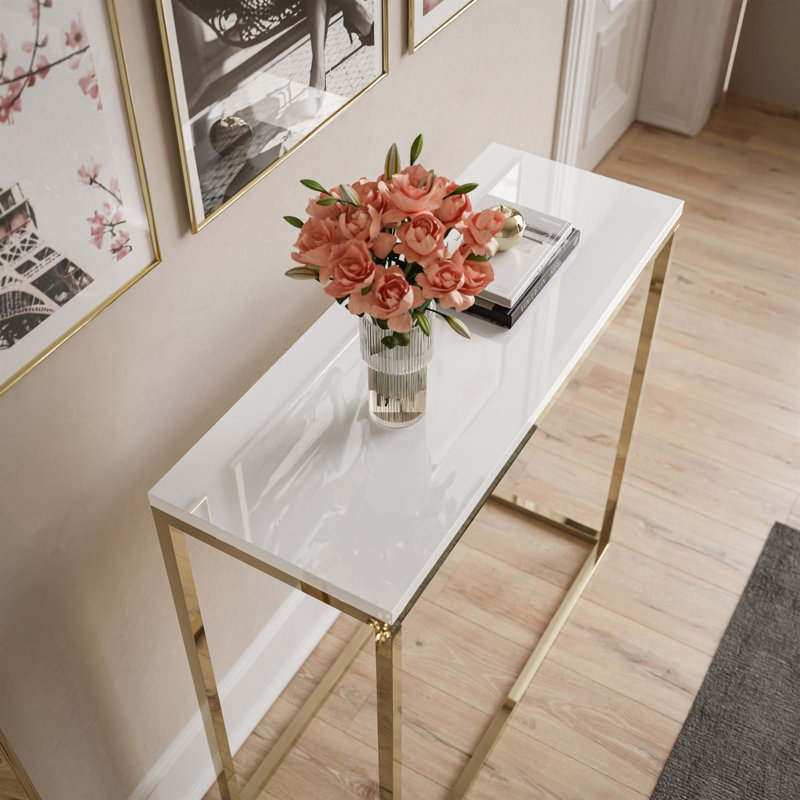 Console Nanafalia, High-Gloss White, 78cm H x 80cm W x 30cm D