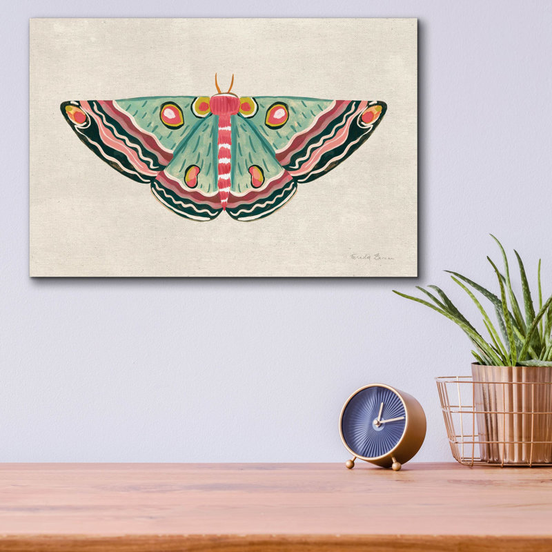 Art mural en verre Epic Art «Textured Moth 1 Bright» par Farida Zaman, 16 po x 12 po