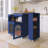 56.3" Rubber Wood Island Countertop Kitchen Cart With Power Outlets And LED Lights-1293894638