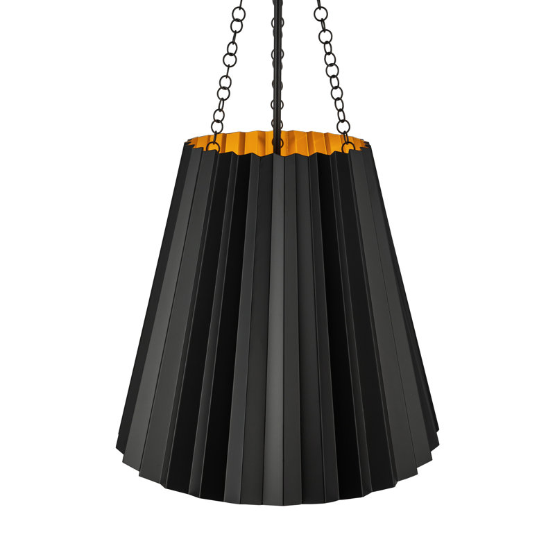 Luminaire suspendu simple 1 lumière Tindra, Noir mat, H 27,25 po x l 16 po x P 16 po