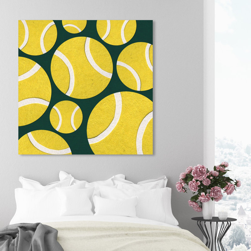 « tennis time », art sur toile Dugan, H 43 po x l 43 po x P 1,5 po