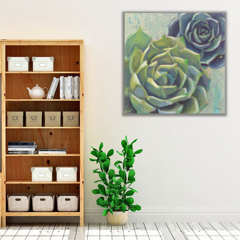 «Succulents I», reproduction d'art sur toile, H 12 po x l 12 po