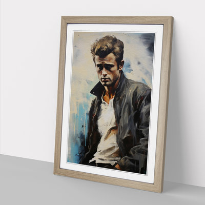 XYZ-FRM-V1223-3842 James Dean Hard Edge - Single Picture Frame Print on Wood