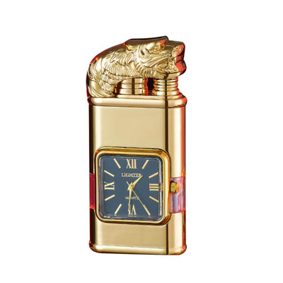 Beater Beater Electroplated Direct Fire  Fire  Quartz Dial With Visible  Window Inflatable Windproof Lighter
