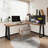 Brown + Black L-Shaped Solid Wood desk-259584376-259584378