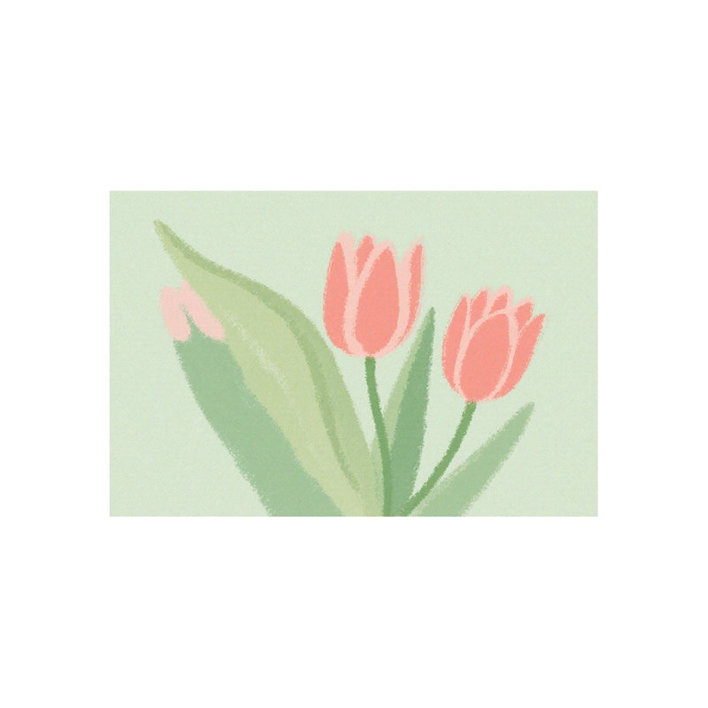 Tapis de bain rose et vert tulipe, 36 W x 24 L