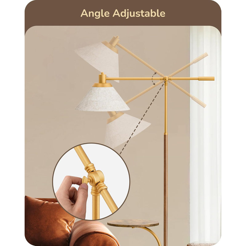 Curved Floor Lamp With Table