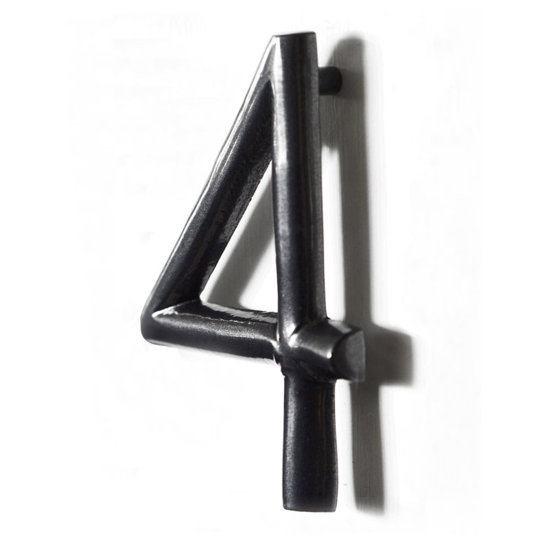 Numéro de maison à fixation flottante en aluminium H 5 po, Bronze industriel, 4